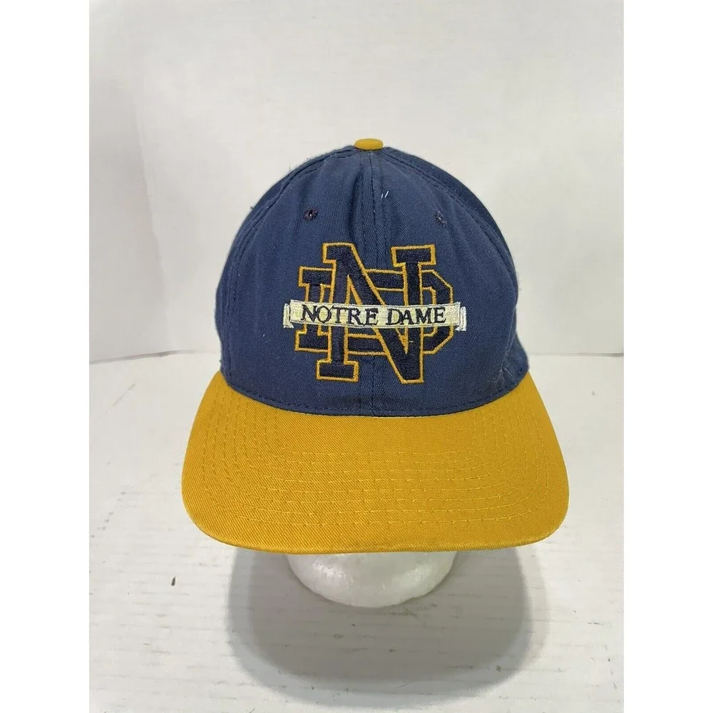 Vintage Notre Dame Fighting Irish Fitted Hat 7 1/4, Dark Blue, Embroidered, USA - Picture 1 of 8